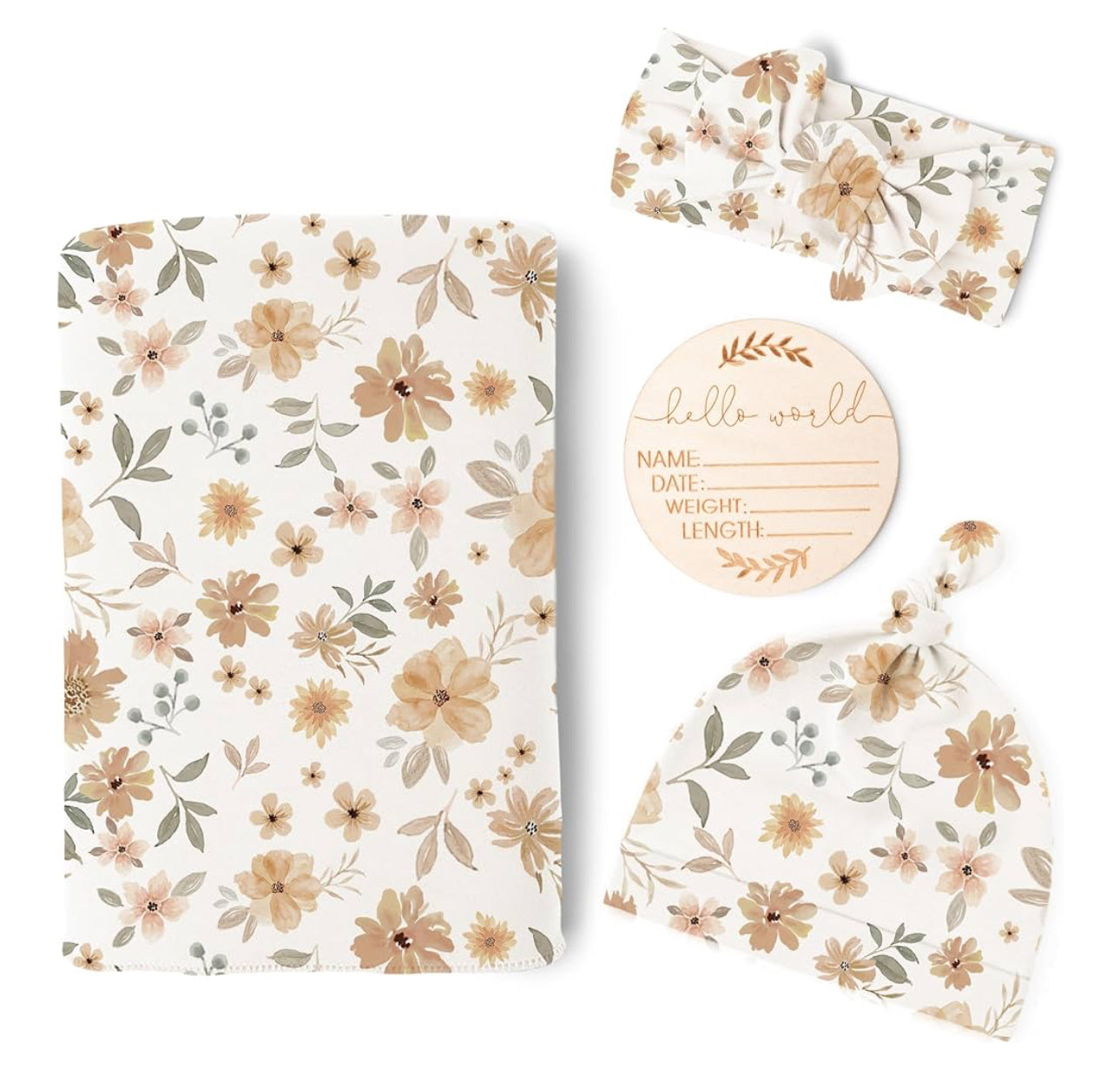 Embroidered baby blanket set