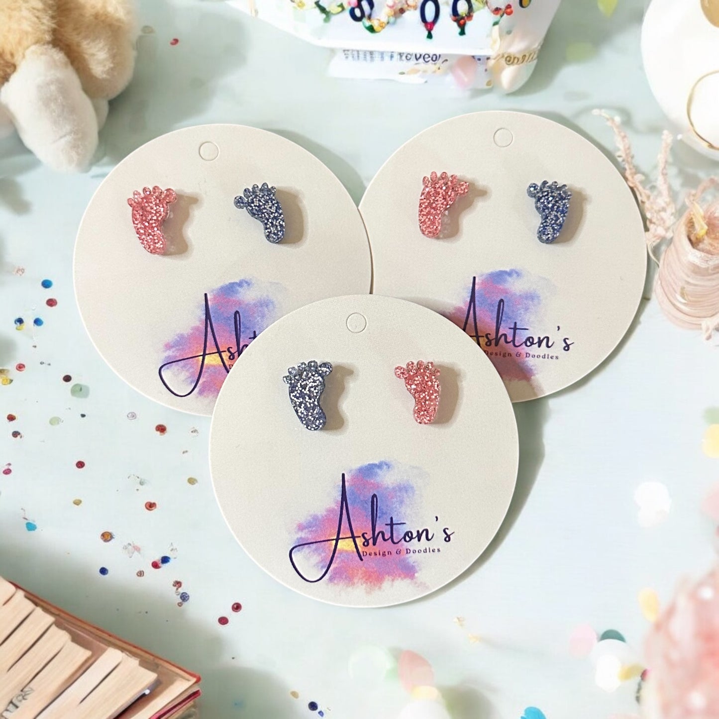 Baby feet earrings