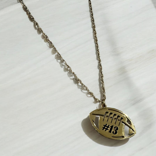 Laser Engraved Football and Megaphone Necklaces