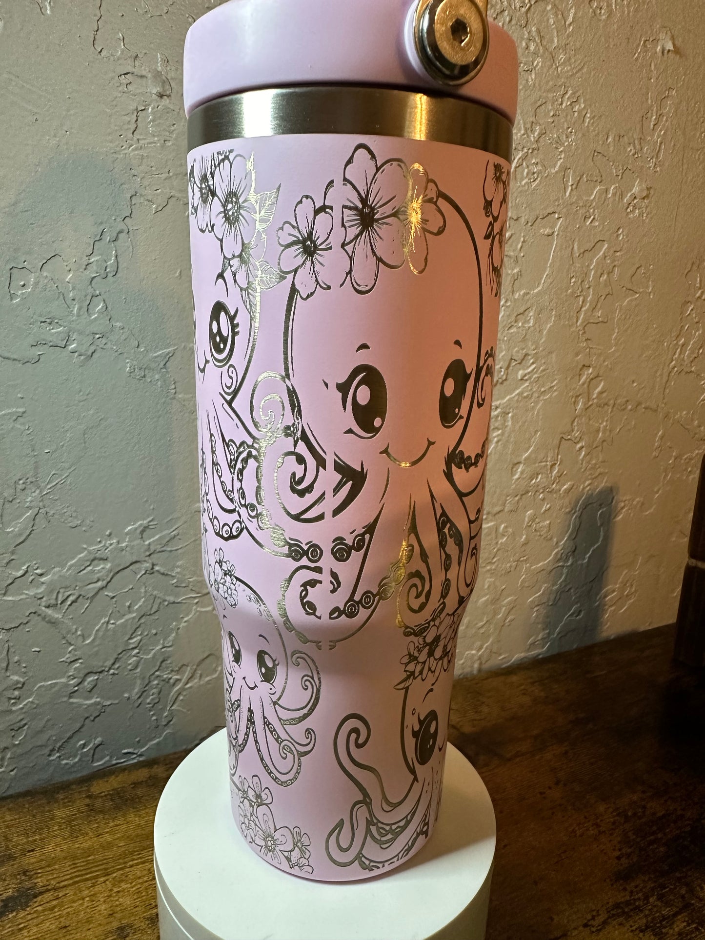 30oz HA tumbler with flaw in laser etching