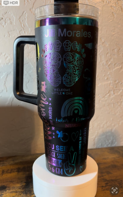 Custom 40oz laser engraved tumbler